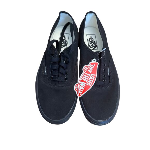 VANS Authentic Shoe Unisex Sz 7M/8.5W Black Low Top Canvas Lace Up Sneakers NWT - Picture 2 of 7